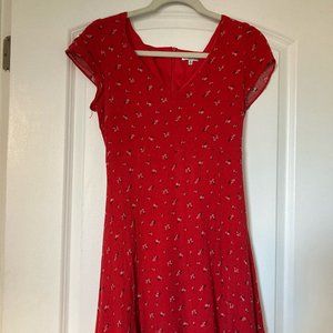 Red fit and flare Dress